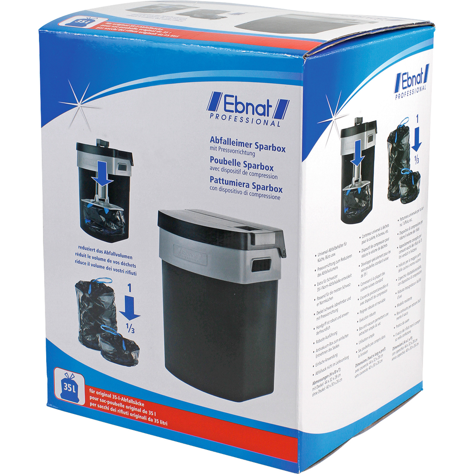 Abfalleimer Sparbox 35L schwarz