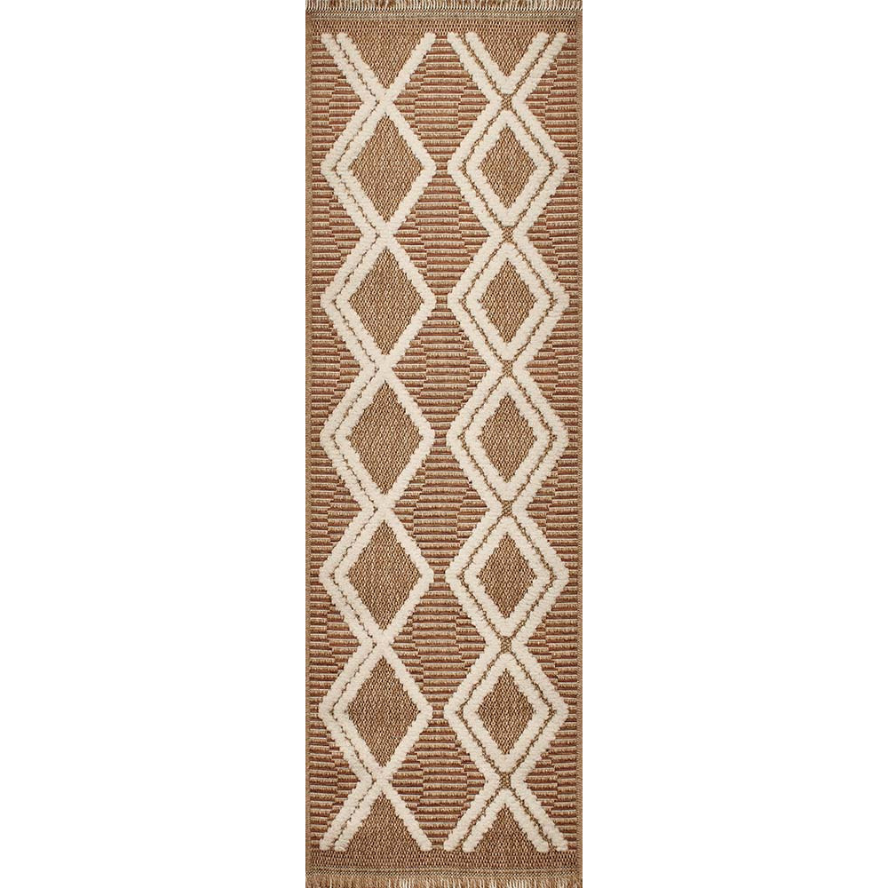 Tapis intérieur extérieur aspect jute terracotta tulum 9048 170 x 120 cm