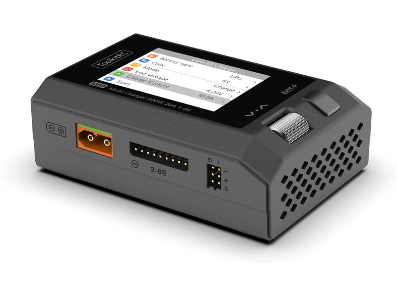 ToolkitRC Ladegerät M8P 1-8S, DC 600W Universelles DC Modellbau-Ladegerät für Lithium und NiMH Akkus