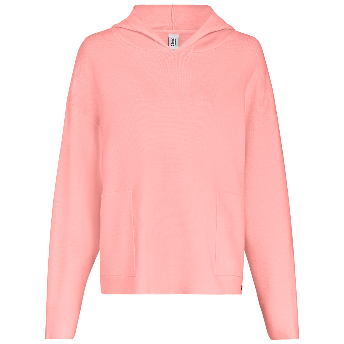 Gina Collection Damen Strickpullover mit Kapuze rosa