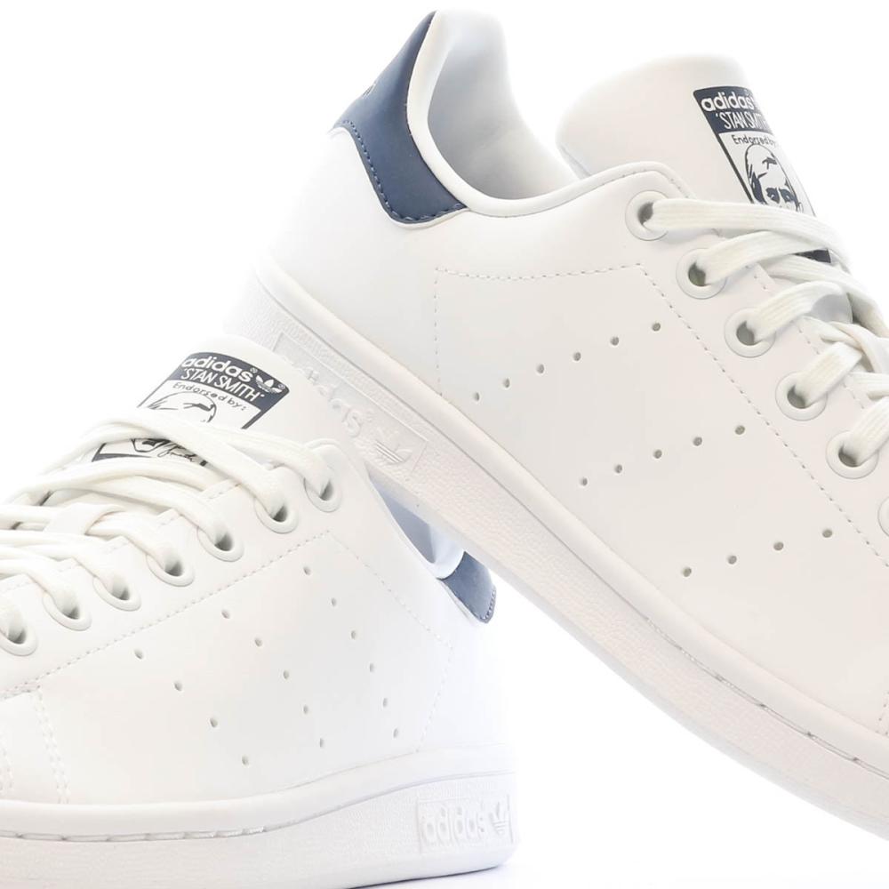 Adidas Baskets Blanches/Marine Femme Adidas Stan Smith
