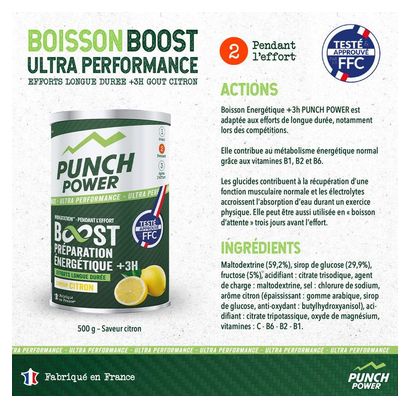 Boisson énergétique PUNCH POWER - Boost énergétique  3H - Citron