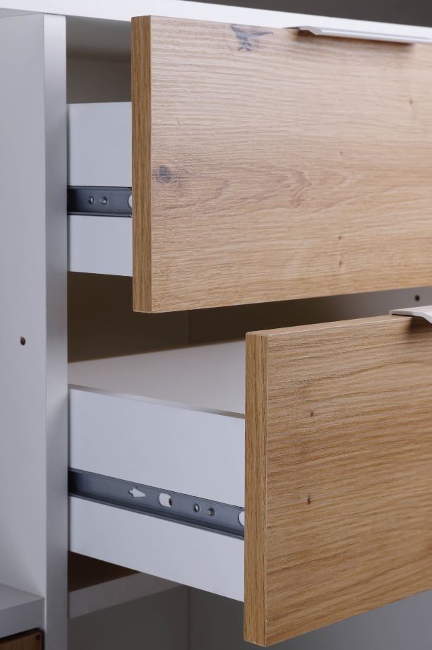 Inter Link Sideboard Pepeto - Weiss und Eiche Artisan Nachbildung - versch. Farben