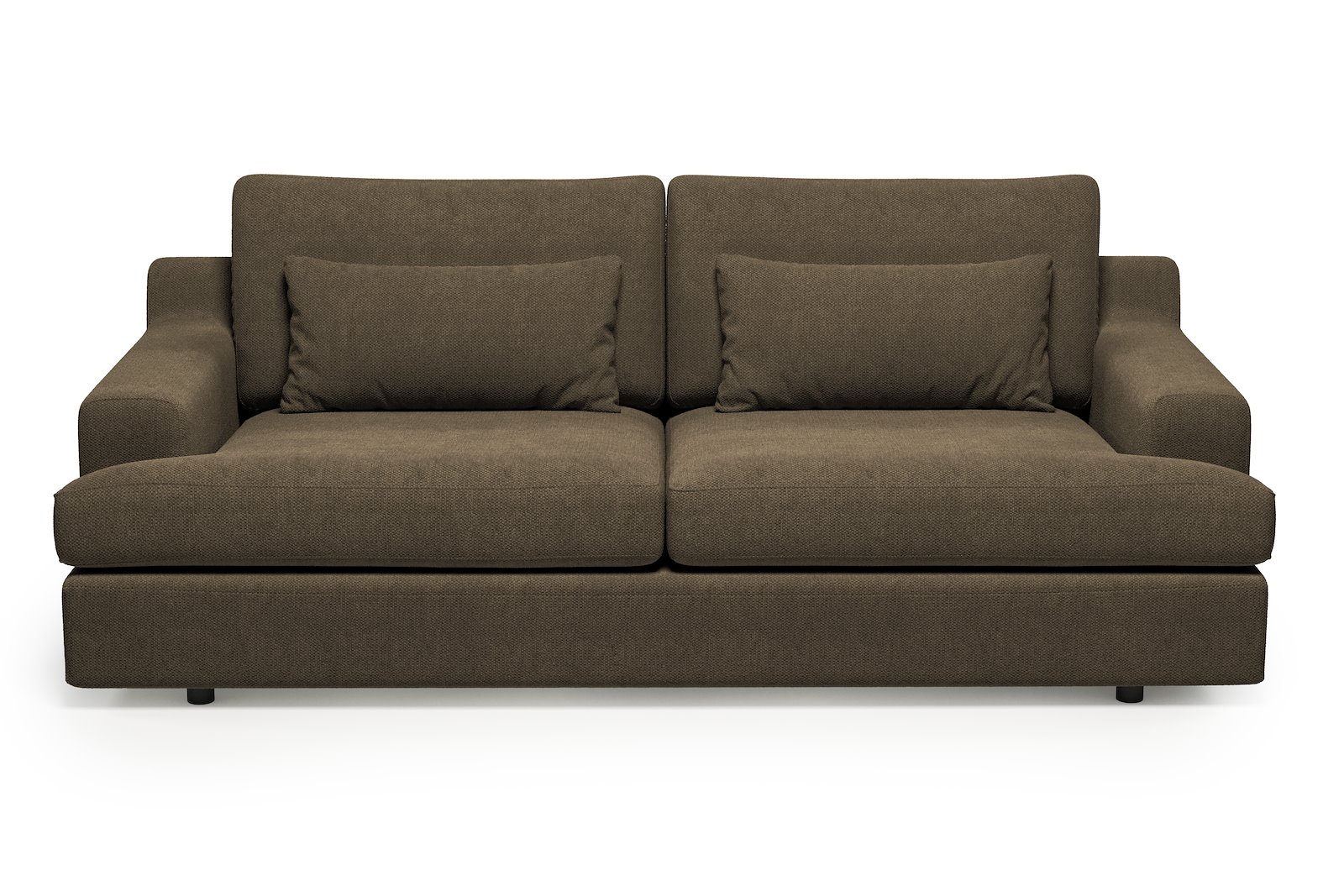 Roma 3-seter Tekstil Mito 176 Dark Brown med sorte ben