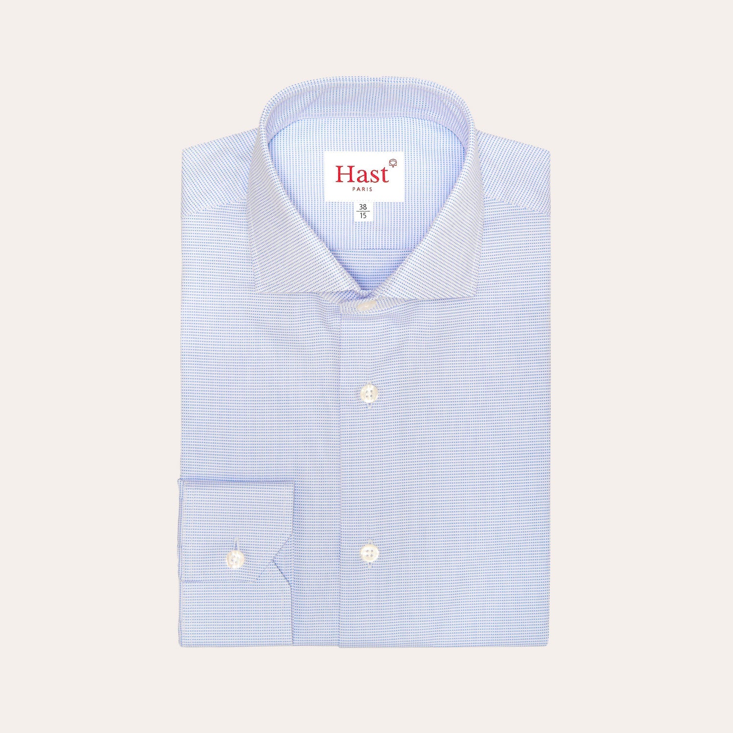 Fitted shirt in royal double-twisted blue flea-foot oxford