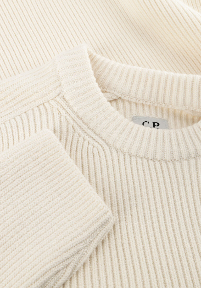 creme cp company trui knitwear crew neck in full rib