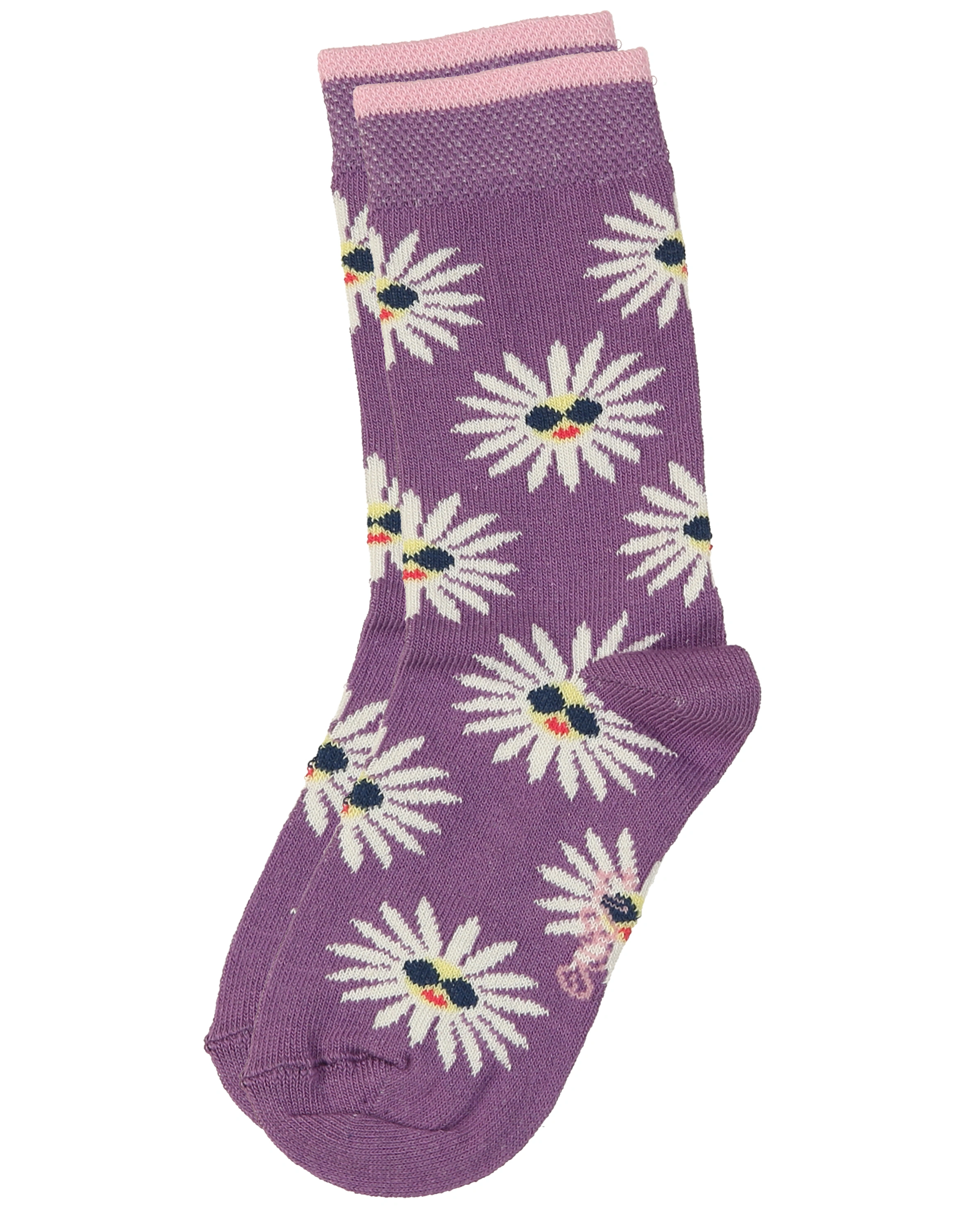 Socken BLUMEN 3er-Pack in grau/lila