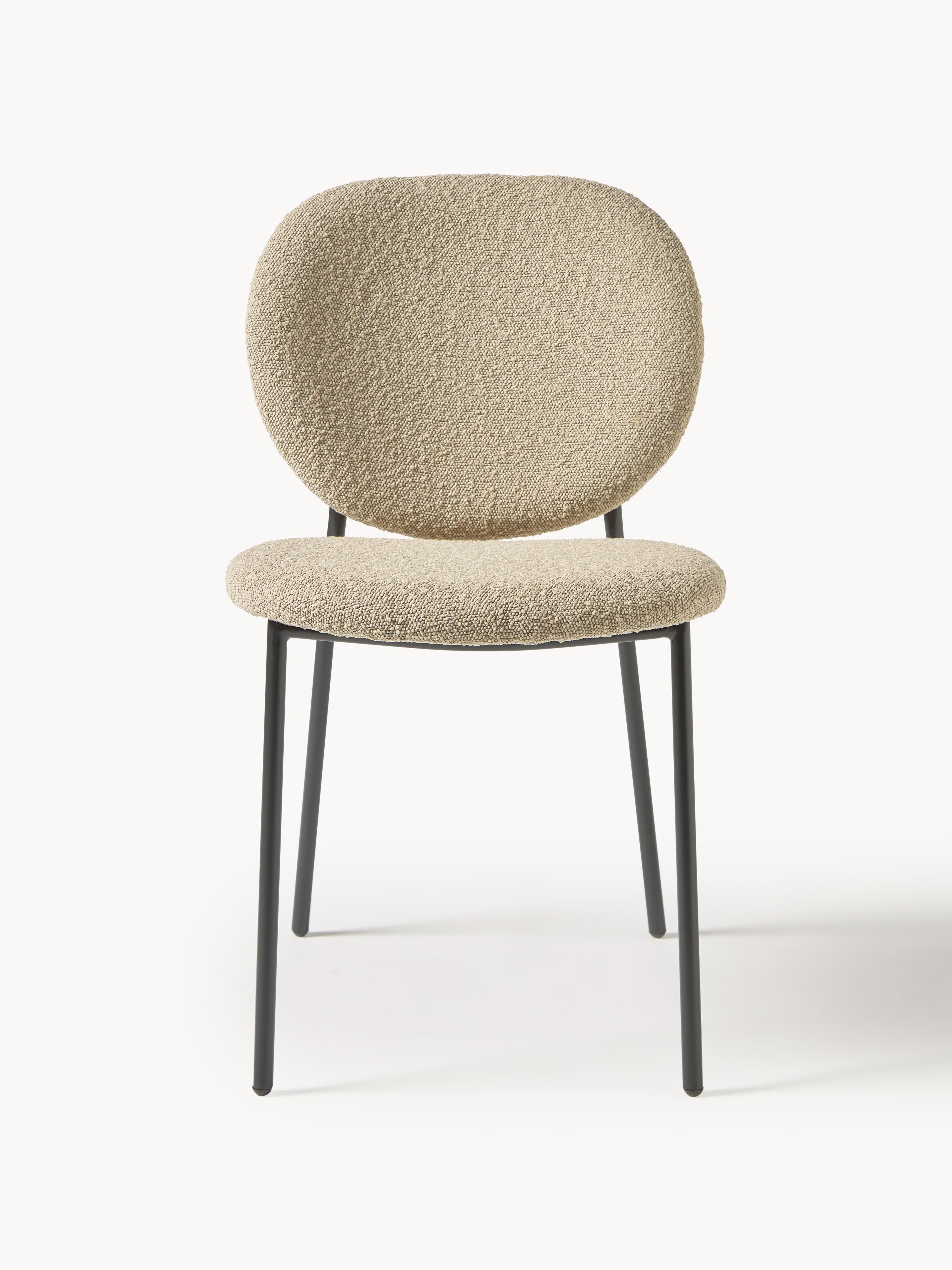Bouclé gestoffeerde stoelen Ulrica, 2 stuks