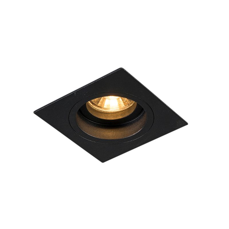 Smart inbouwspot zwart vierkant incl. Wifi GU10 - Chuck