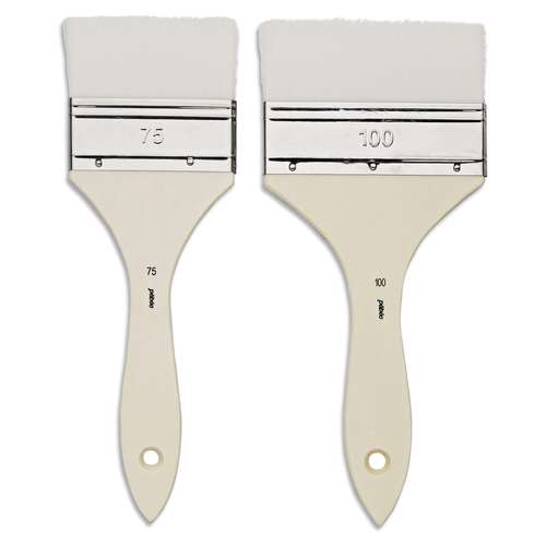 pébéo 2er-Set Gesso und Lack-Spalterpinsel, weiße Synthetikfaser
