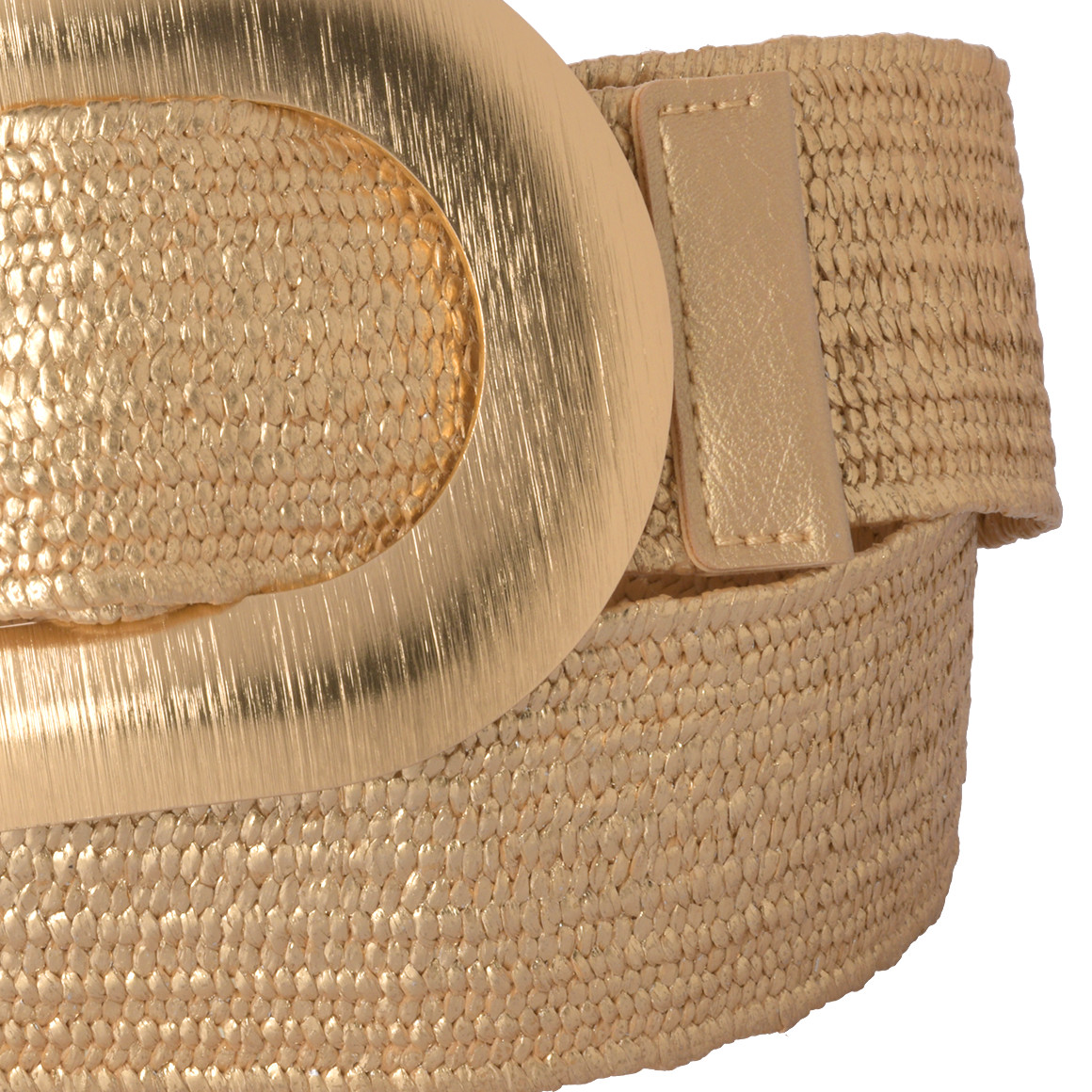 Gina Benotti Damen Gürtel in Flecht-Optik beige / gold