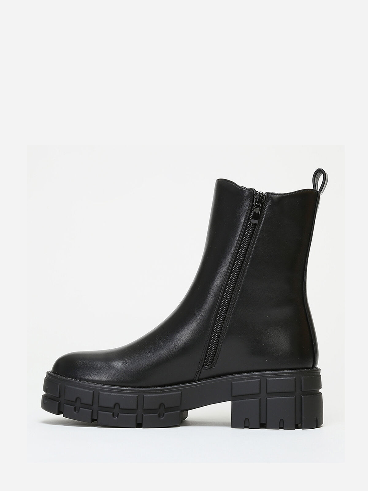 Bottines style chelsea à plateforme crantée- Noir