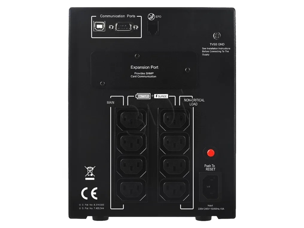 CyberPower Professional Series PR1000ELCD - UPS - AC 230 V - 900 Watt - 1000 VA - 12 At - RS-232, USB - output-stikforbindelser: 8