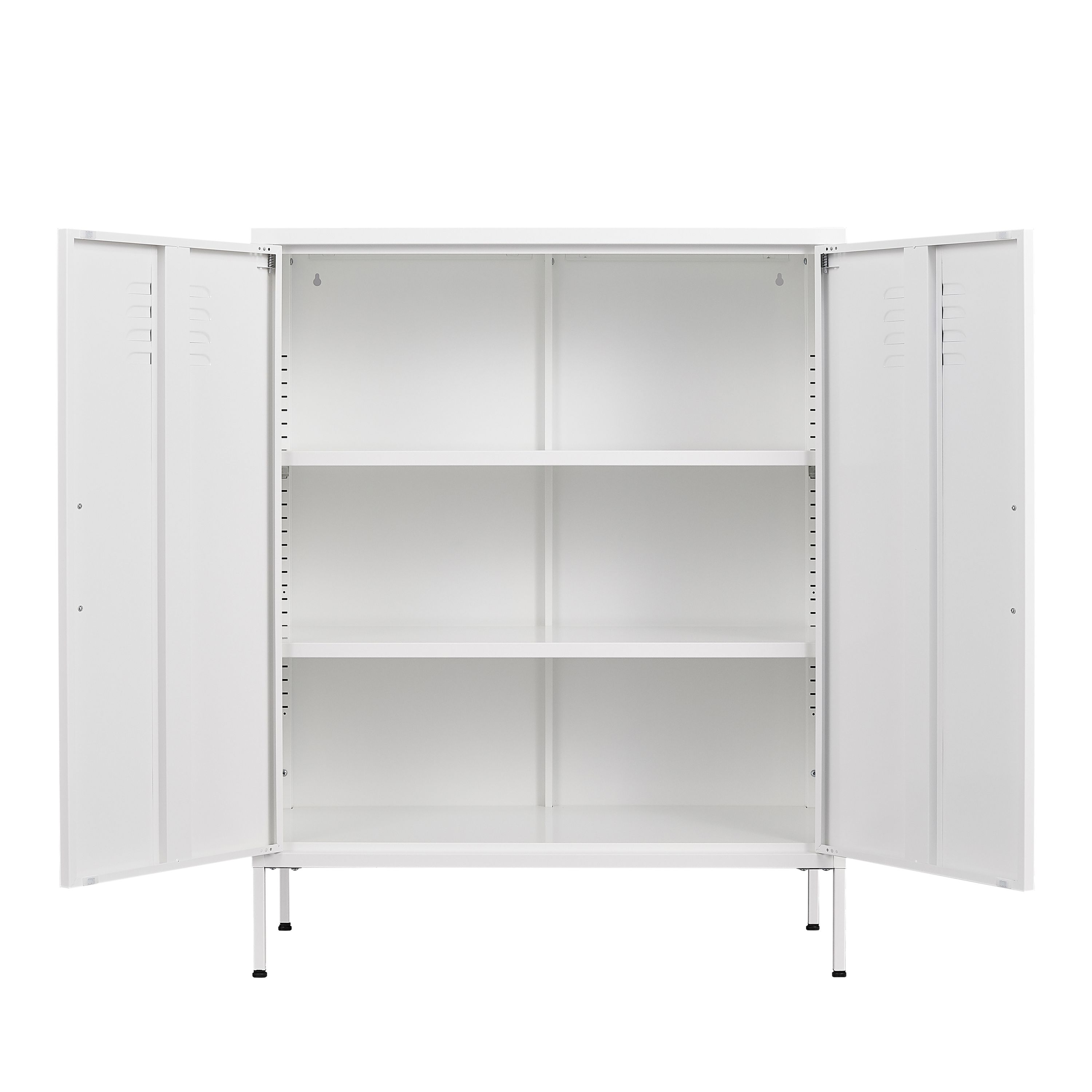Kommode Metall KLAUS 80 x 101 cm weiss