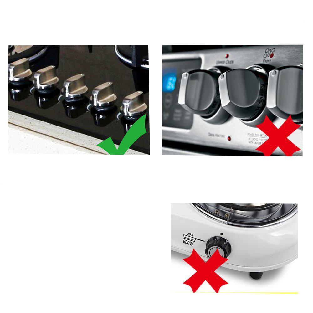 (6er Set) Möbelknauf Drehschutz Fingerschutz Kindersicherung für Backofen / Kochherd - Transparent