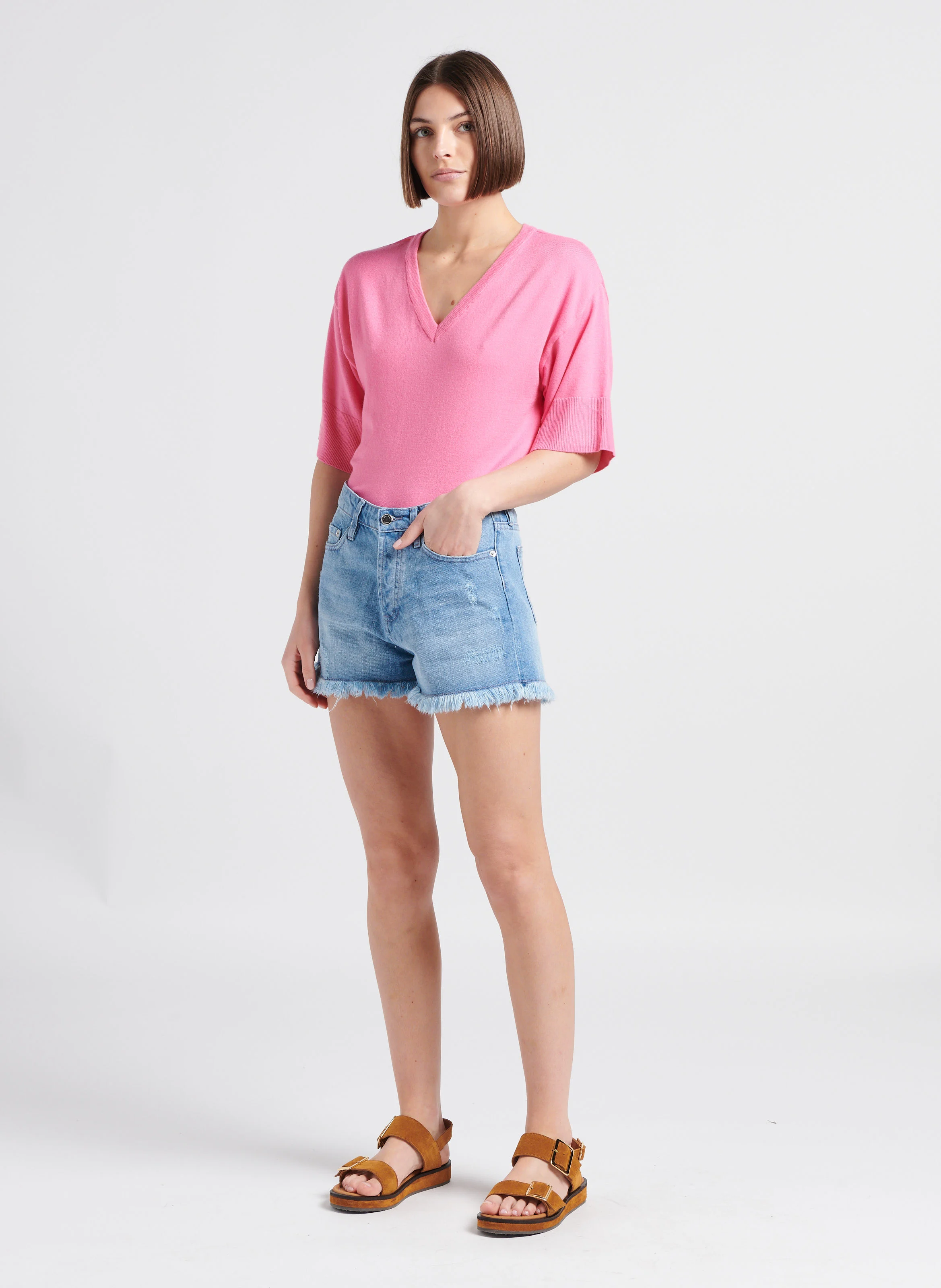 ESLINA - Pull col V| Rose