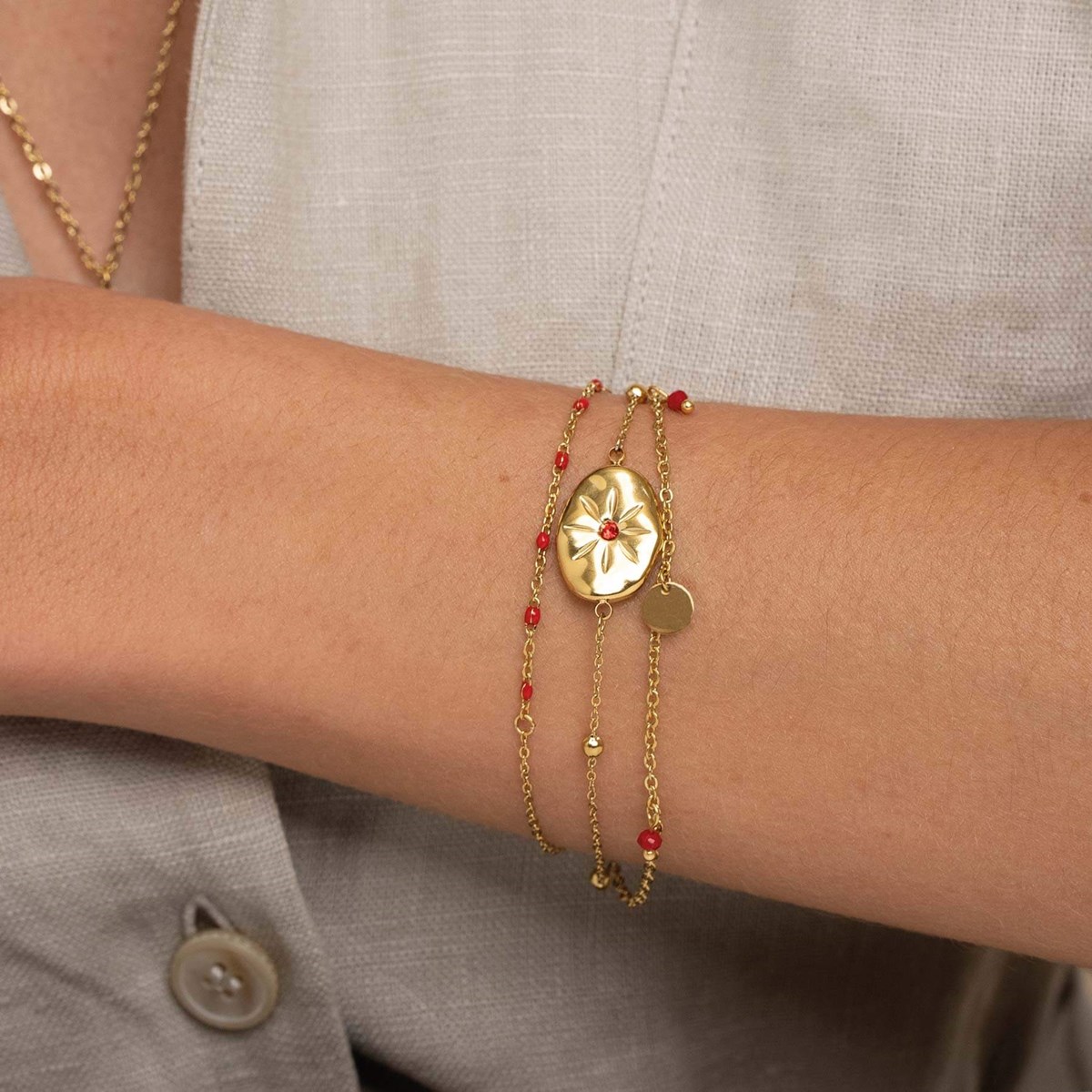 Bracelet Hestia acier doré or