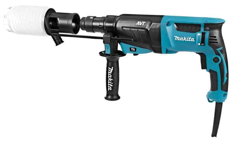 Makita HR2631FTX4 230V Combihamer met verwisselbare boorkop, in zwart aluminium koffer incl 5-delige boor- en beitelset