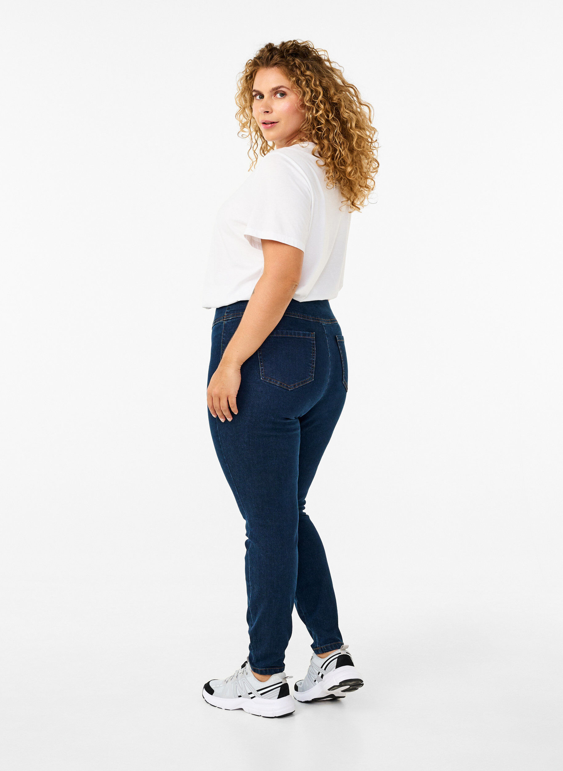 Stretchy jeggings med høj talje