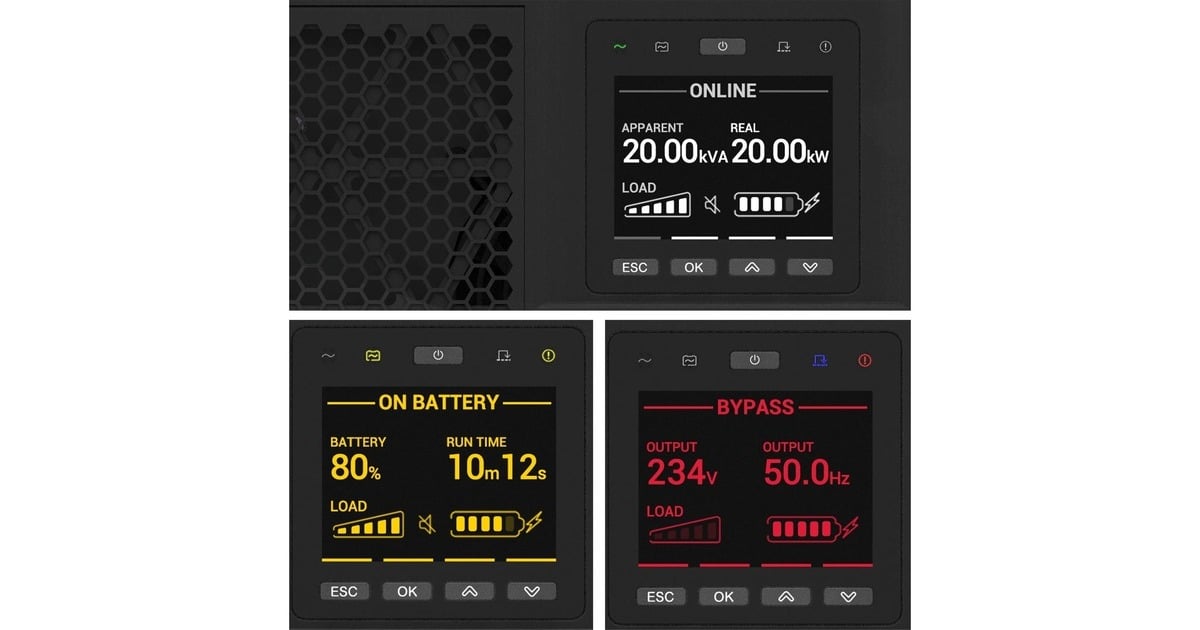 APCSmart-UPS On-Line SRTG15KXLI Noodstroomvoeding ups  (Zwart, 15kW, 230V&400V hardwired in&uit, NMC)
