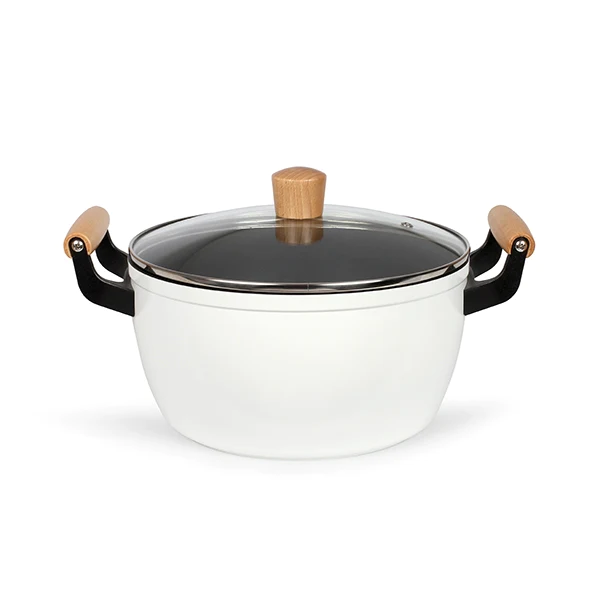 Faitout wood line blanc 24 cm Livoo