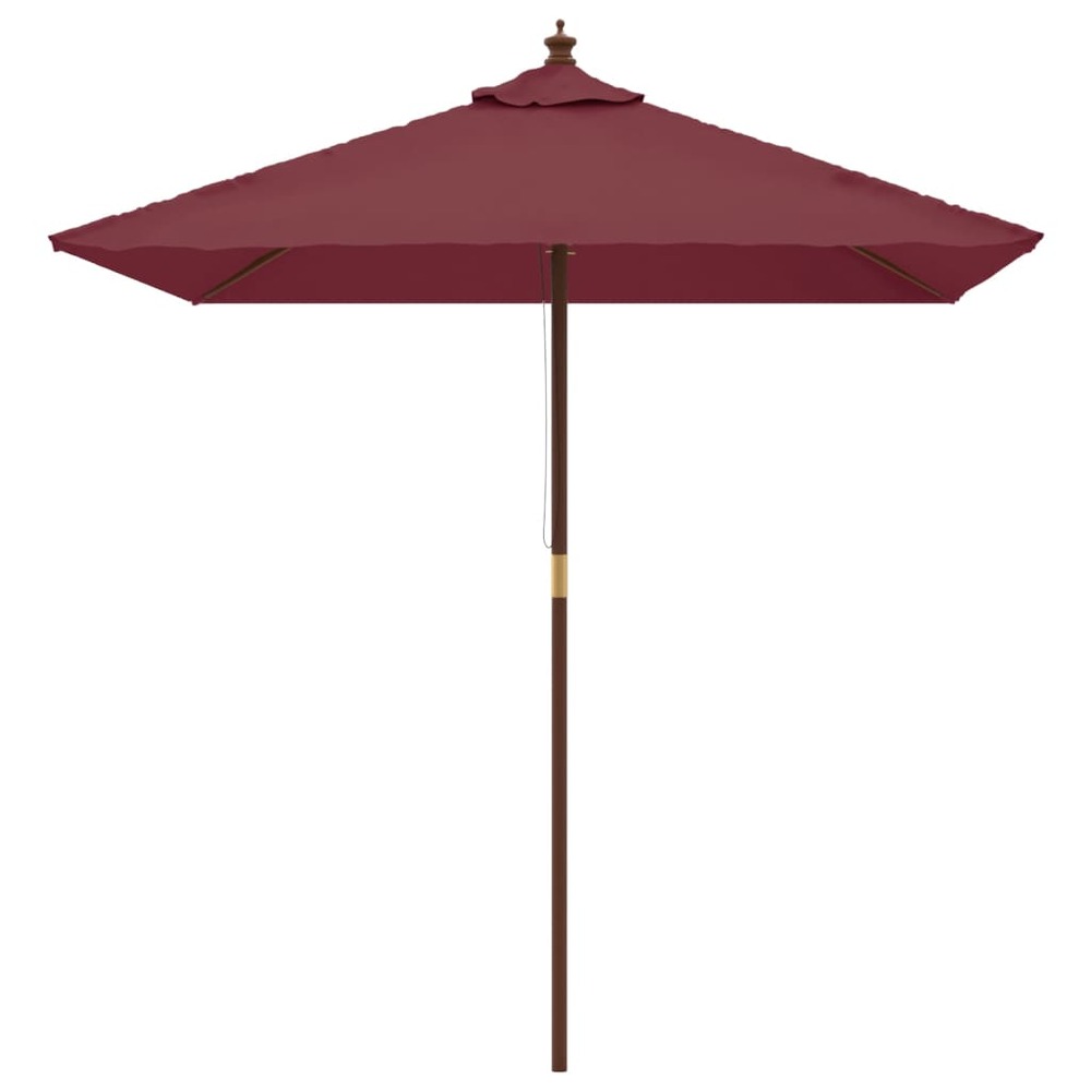 Parasol de jardin avec mât en bois 198 x 198 x 231 cm bordeaux rouge