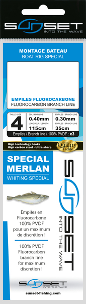 Sunset BDL Boat RS Competition Special Chinu Fluorocarbon Rig 160cm   3x 30cm