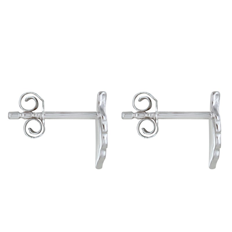 Boucles d'Oreilles Argent Rhodié Mini Plume