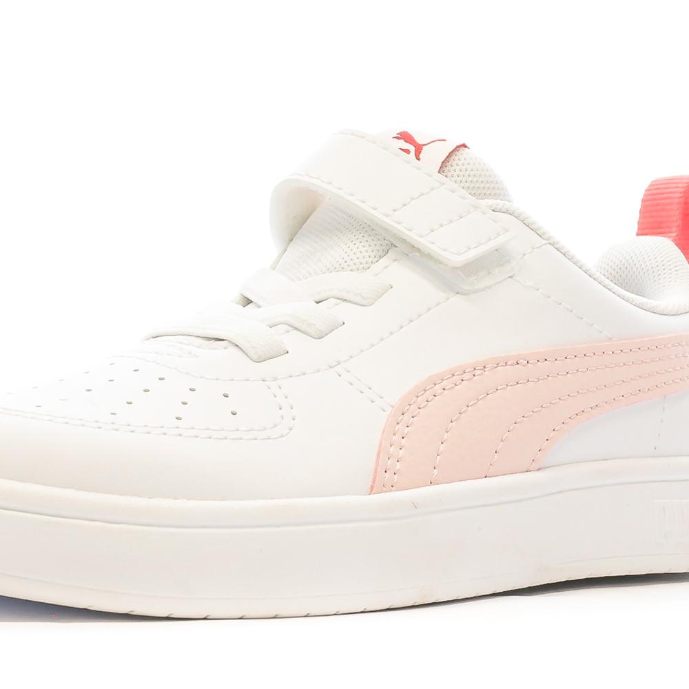 Puma Baskets Blanches/Rose Fille Puma Rickie