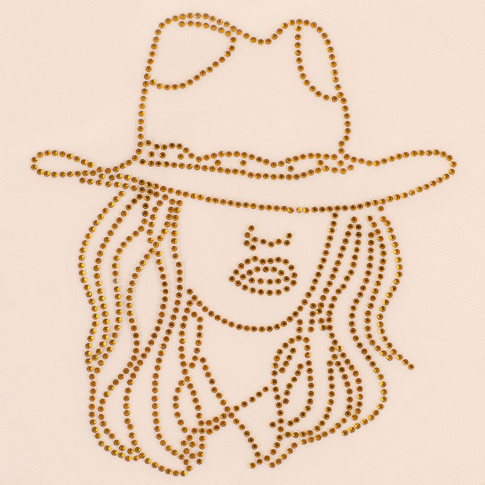 Glitter transfer Gold Cowgirl