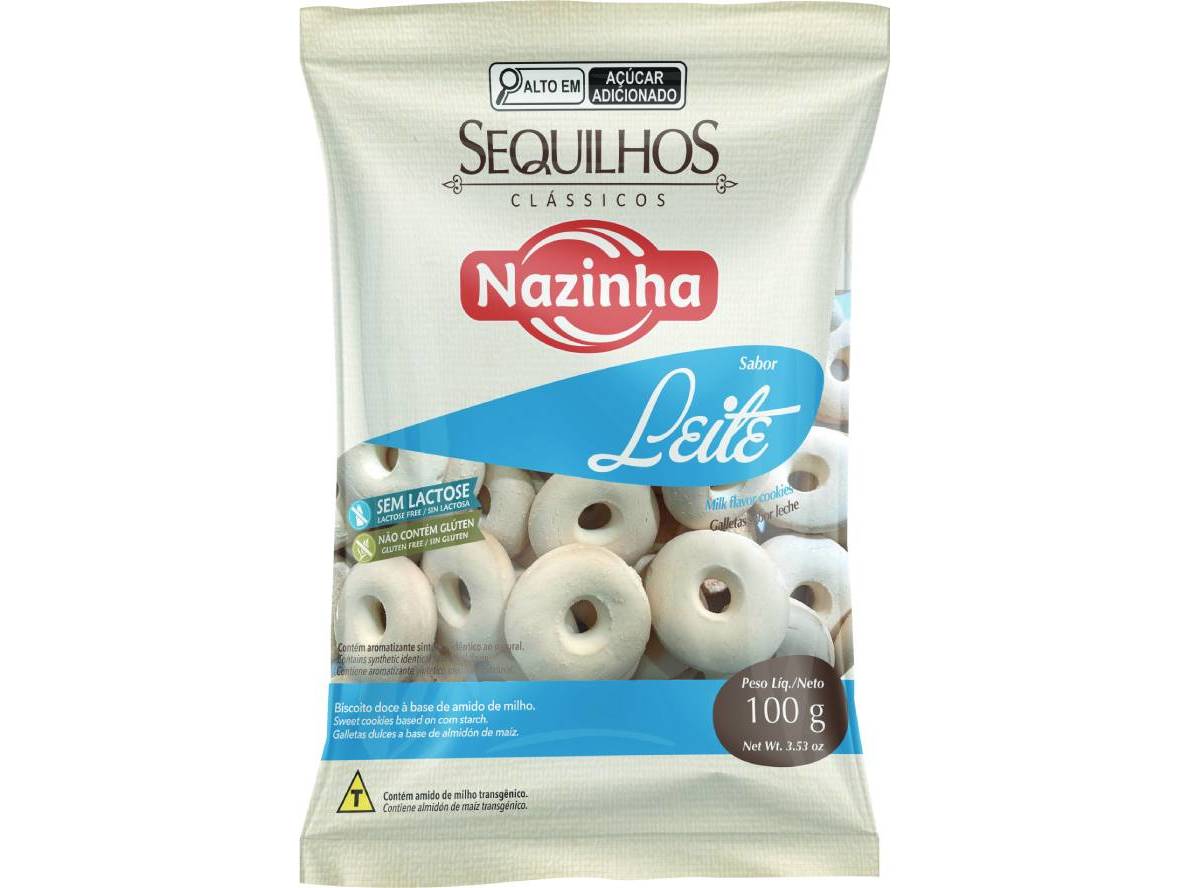 BISCOITOS NAZINHA SEQUILHOS LEITE 100G