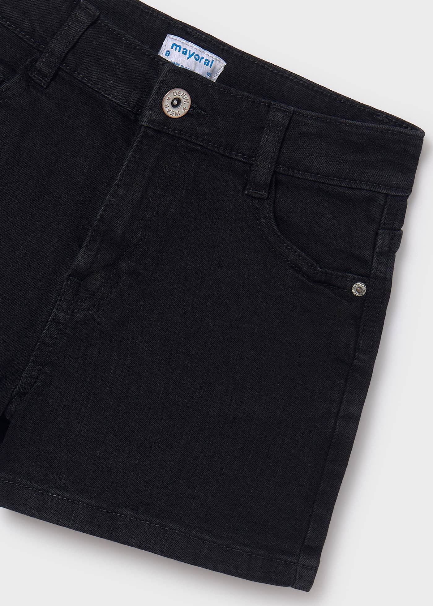 Shorts jeans pretos de lavagem ecológica para meninas