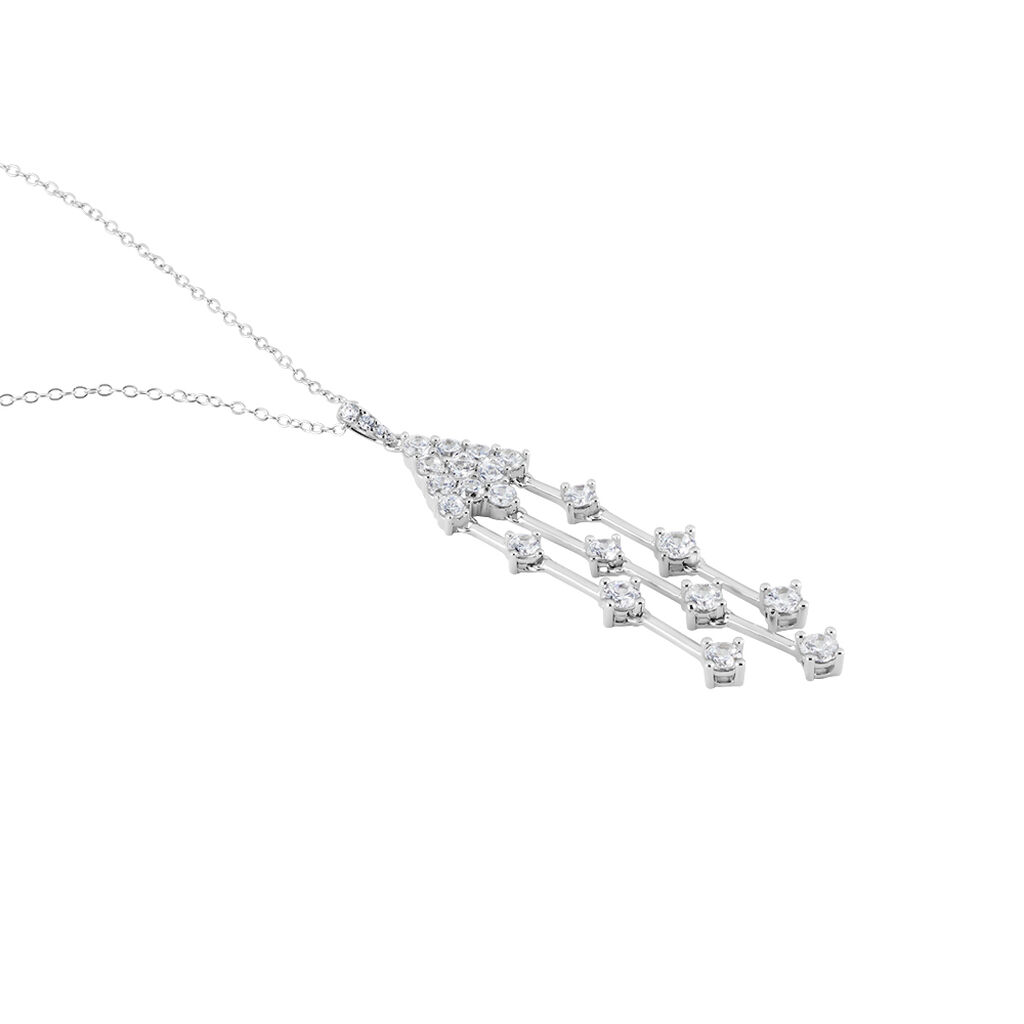 Collier Argent Blanc Wilford Oxydes De Zirconium