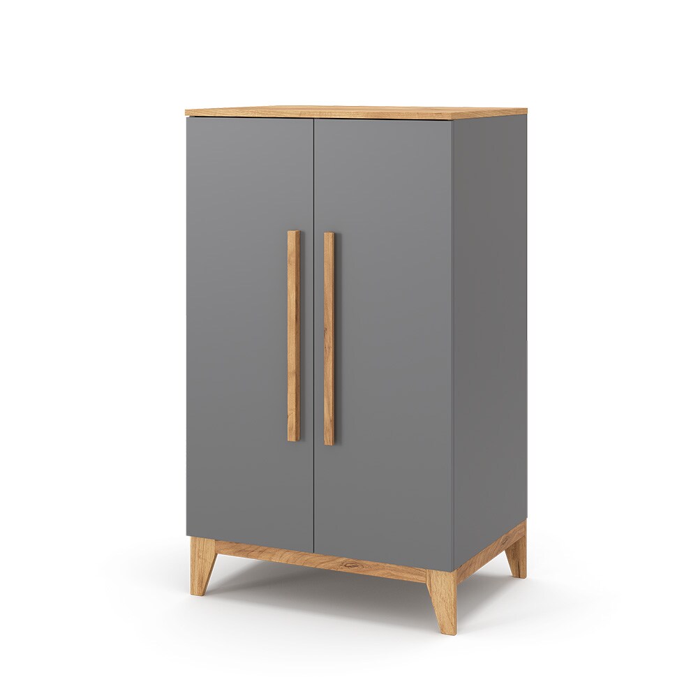 VitaliSpa Kleiderschrank Malia 120x70cm grau, Schrank für Kinderzimmer, 4 Fächer
