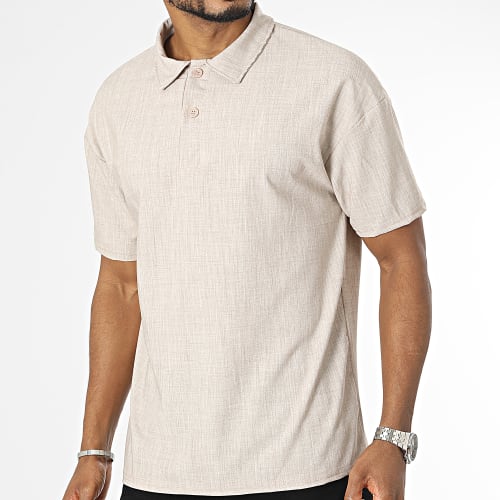 Polo Manches Courtes Beige Chiné