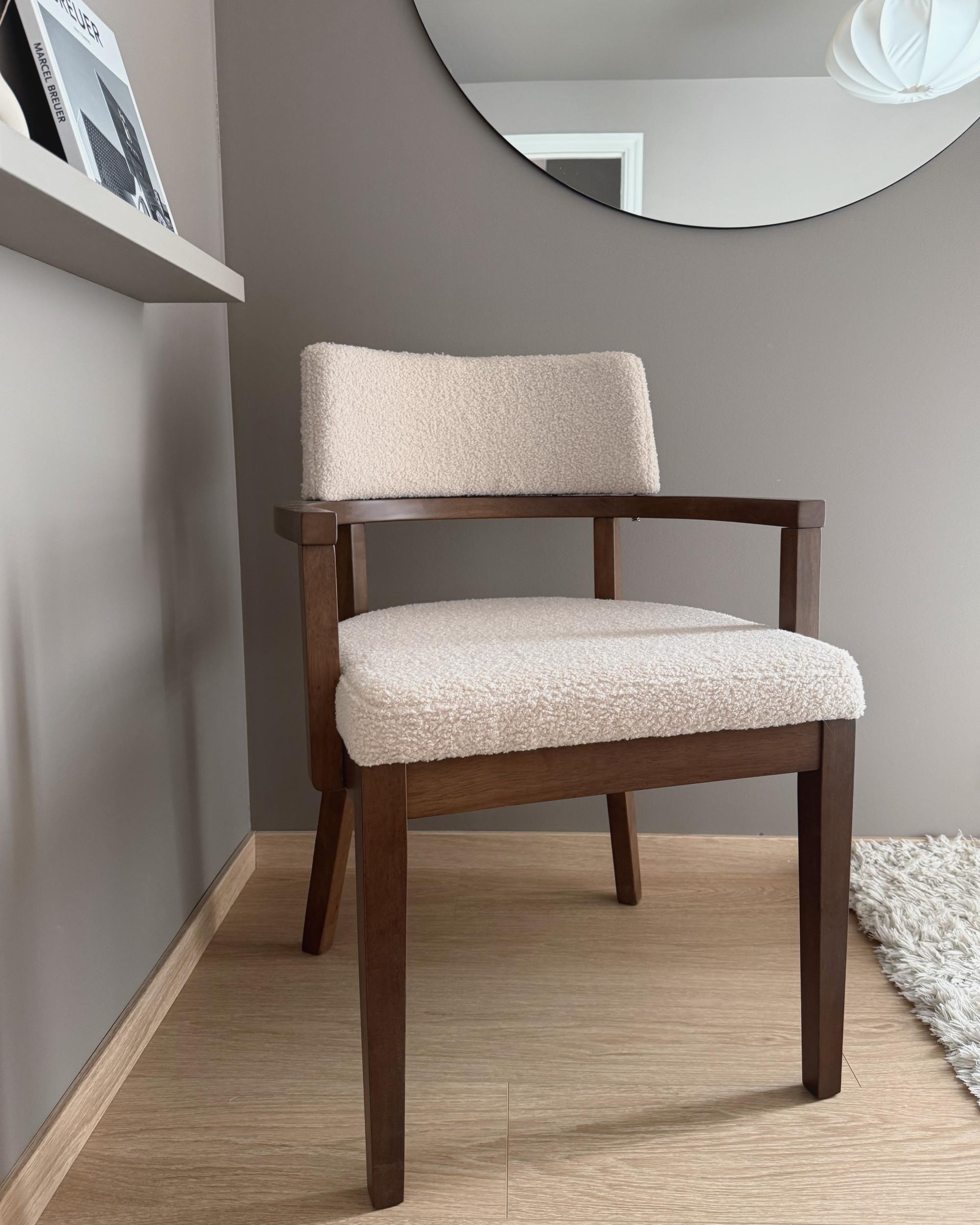 Set van 2 eetkamerstoelen DALBO Bouclé Donkerbruin/beige