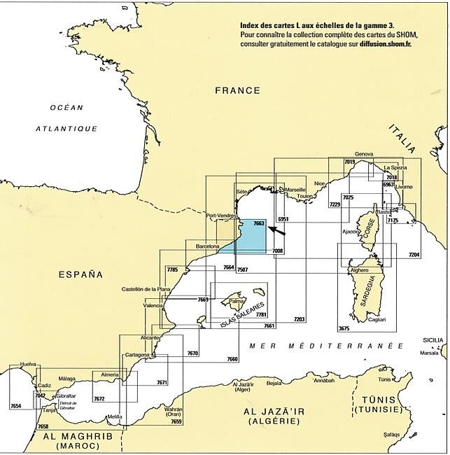 EPSHOM - 7663L DU PORT DE BARCELONA AU CAP CERBERE