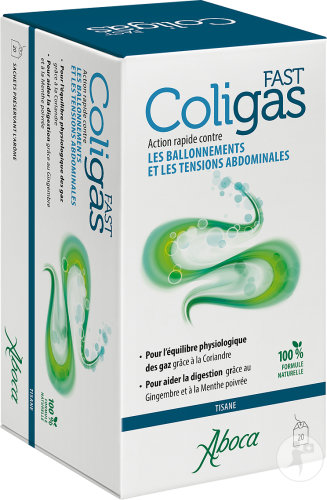 Aboca Coligas Fast Tisane Contre Le Ballonnement et Les Tensions Abdominales 20 Sachets