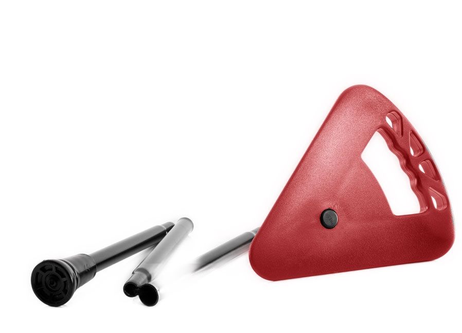 Flipstick Sitzstock faltbar mit Tasche rot