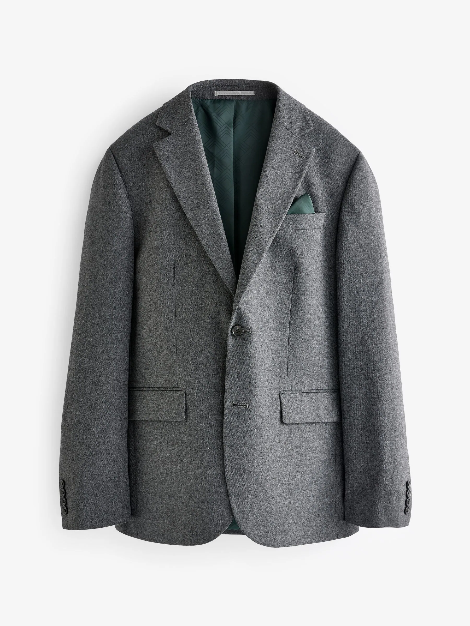 Grijs - Slim-fit flanellen colbert