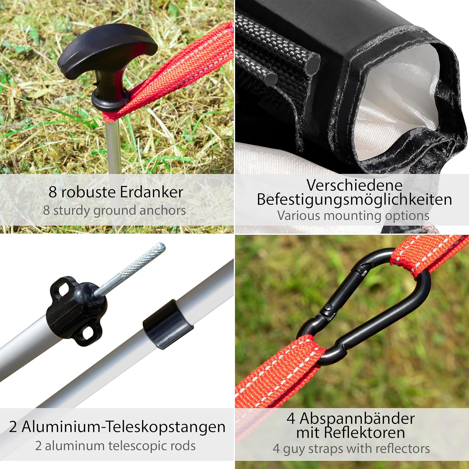 ONVAYA® Auto-Sonnensegel | Schutz vor Wind, Regen, Sonne (UV99) | 6 Aufbauvarianten | Schneller und einfacher Aufbau | Für PKW, Van und Wohnmobil (Grau)