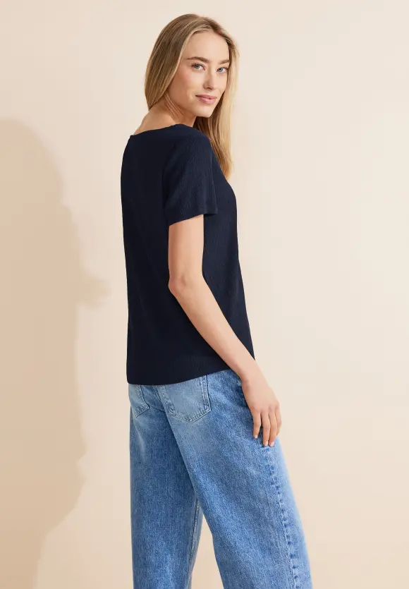 Struktur T-Shirt - deep blue