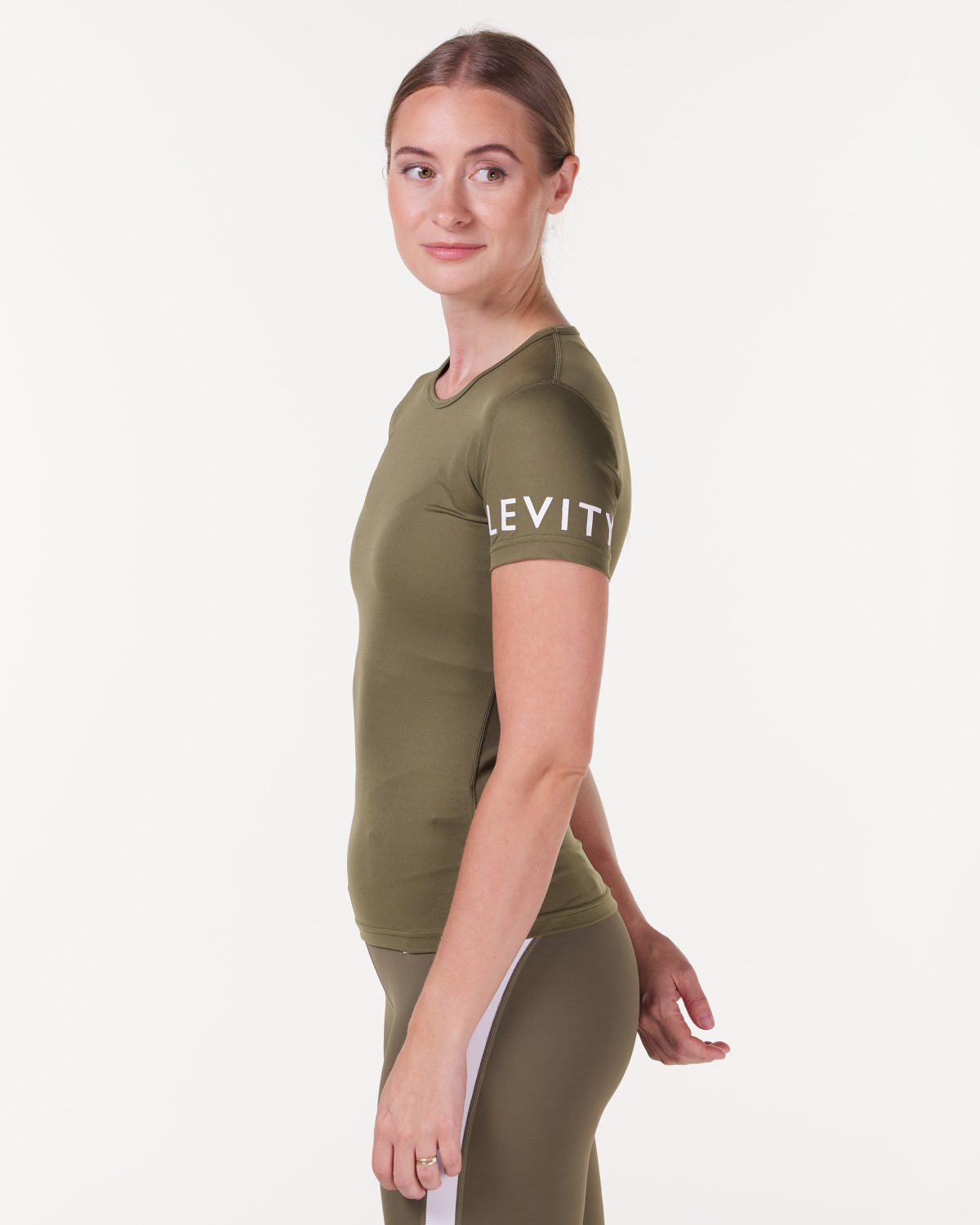 LEVITY Division Lightweight Slim Fit Tee Green Burnt