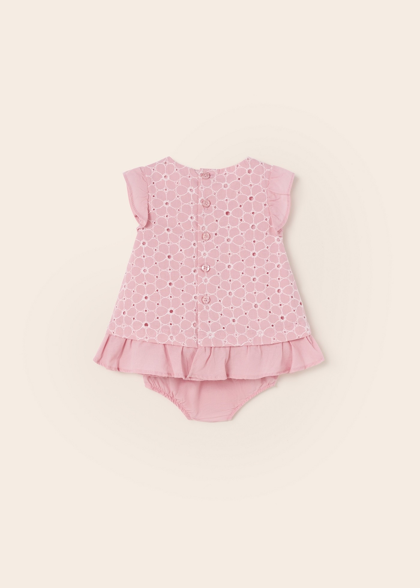 Vestido perfurado com capa de fralda de algodão para recém-nascido