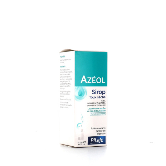 Azeol sirop toux sèche Pileje - Traitement naturel miel et plantes