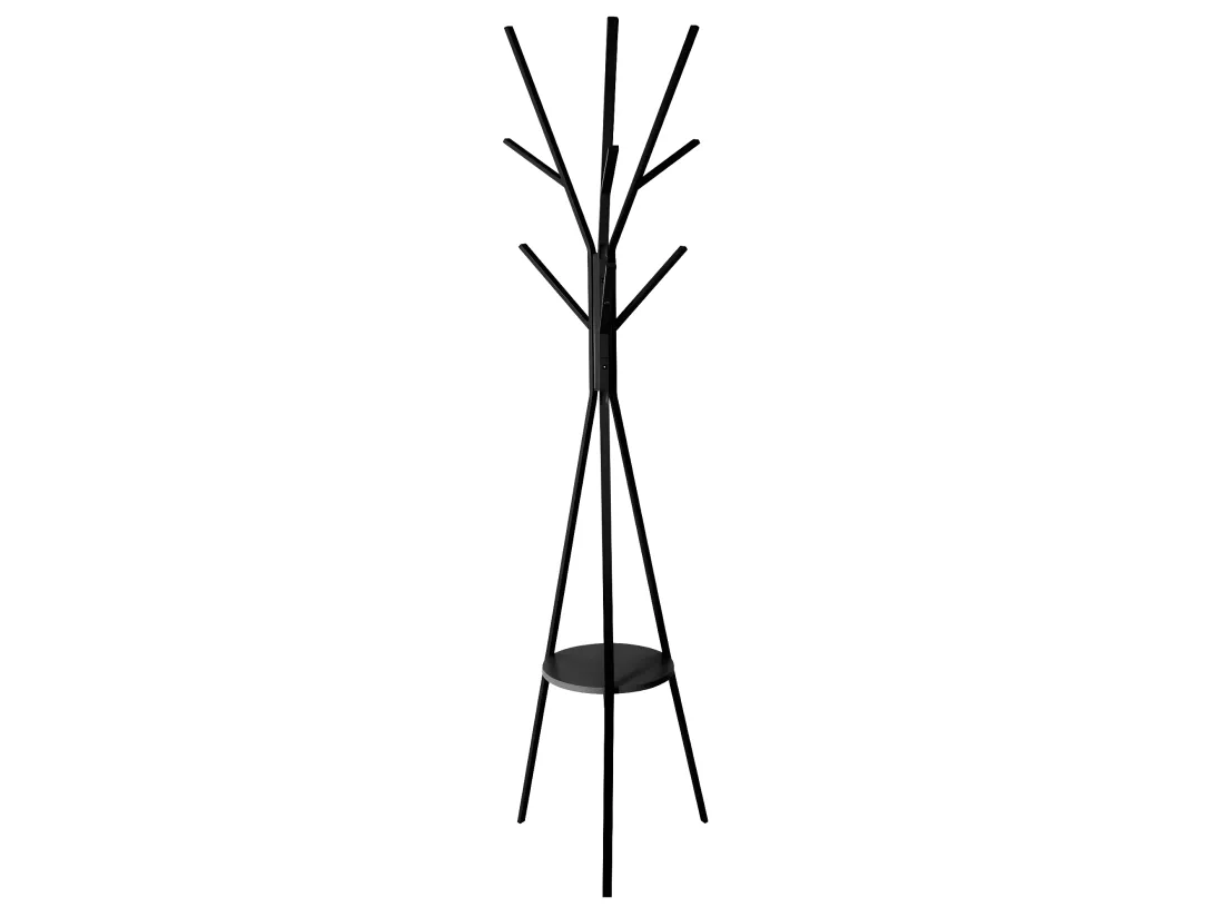 Porte-manteaux en Métal et Bois Noir 9 Patères H 180 cm