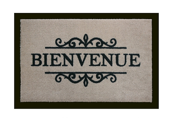 Paillasson intérieur beige 40 x 60 cm Bienvenue
