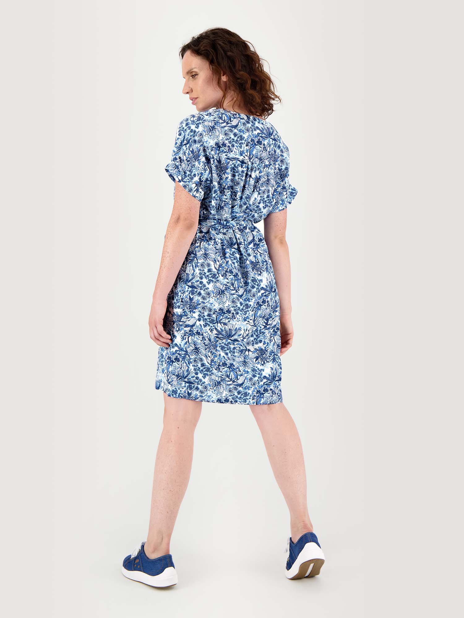 Robe Femme Fluide & Légère Motif Floral Bleu