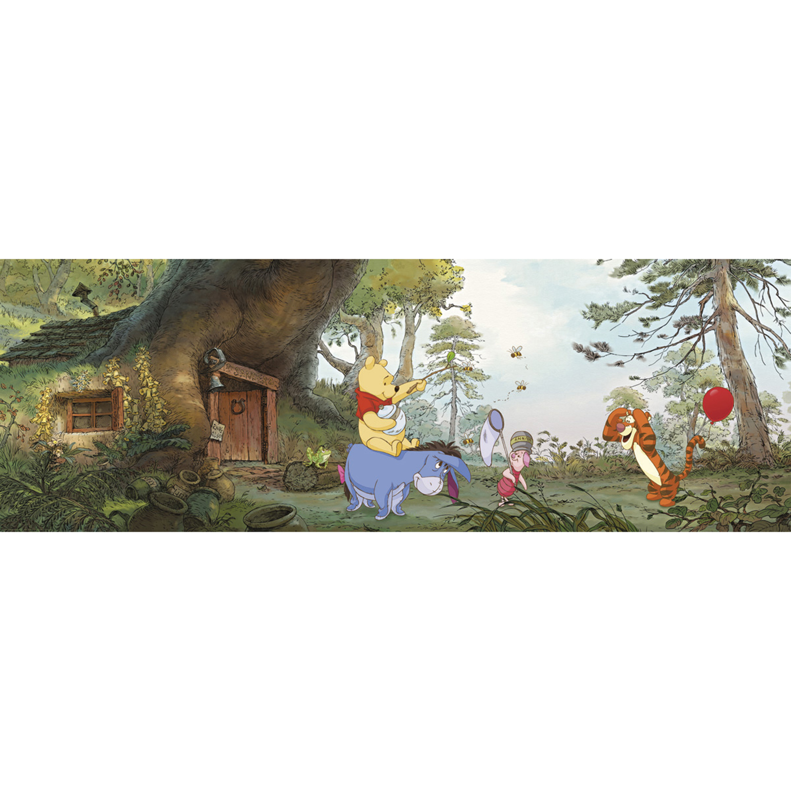 Papier Fototapete POOH`S HOUSE - bunt - 368x127 cm