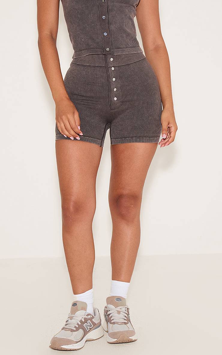 Short Côtelé À Boutons-pression Avec Effet Sculptant Petite Taille